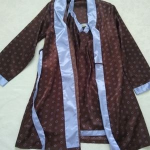 3 piece satin slip dress Robe  Padded Hanger chocolate lavender Chanteuse